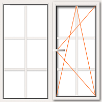 Двустворчатое пластиковое окно с раскладкой Двустворчатое пластиковое окно с раскладкой