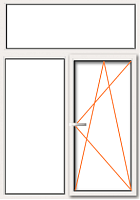 Двухстворчатое T-образное пластиковое окно Двухстворчатое T-образное пластиковое окно